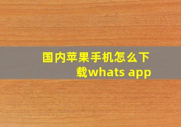 国内苹果手机怎么下载whats app